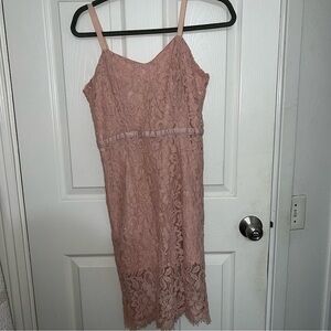 Elegant Pink Lace Dress